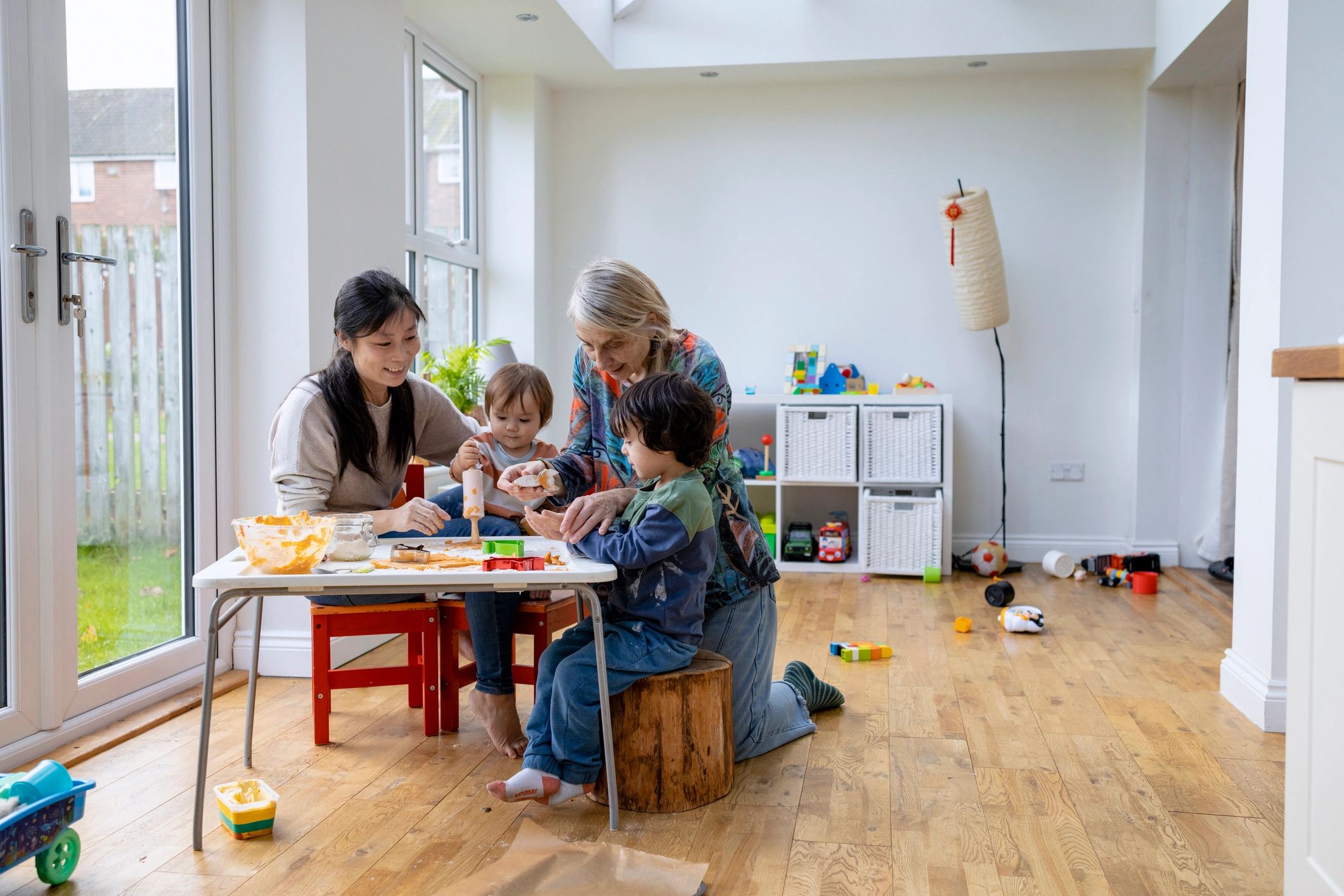 Family spending time together at a table